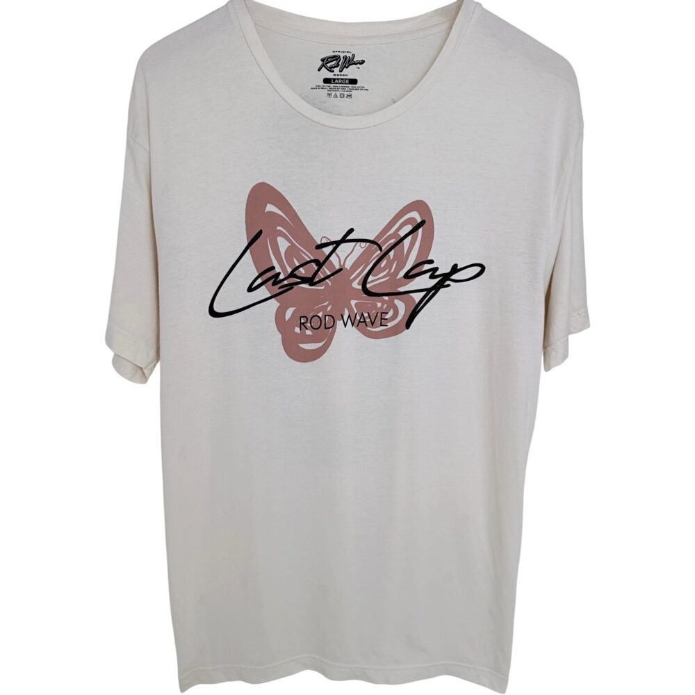 Rod Wave White Rod Wave Last Lap Tour T-Shirt Cotton Men's Large